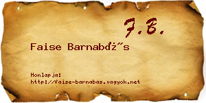 Faise Barnabás névjegykártya